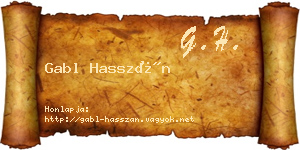Gabl Hasszán névjegykártya